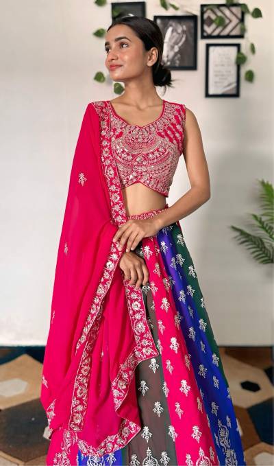 DN 5007 BY DVD DESIGNER GEORGETTE LEHENGA CHOLI WHOLESALER IN INDIA